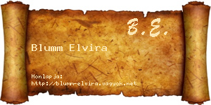 Blumm Elvira névjegykártya